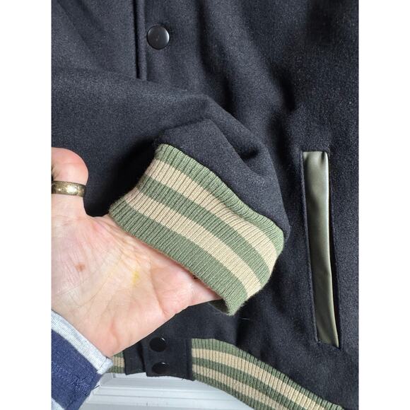 HEROES & VILLIANS Varsity Bomber Jacket NWT $140 "Standard Issue" Size L - Picture 12 of 16